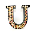 2020 Amazon hot sale Letter U monogram metal wine cork holder for home decor